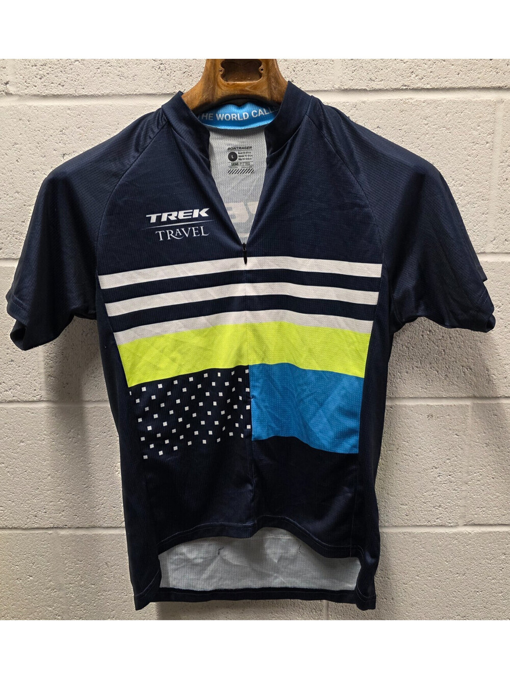 Bontrager Cycling Jersey Men L Semi Fitted 1/2 Zip Short Sleeve Trek Travel